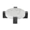 8.25" White Marble Round Tray with Black X-Shaped Base